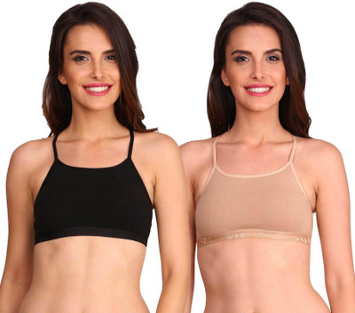 JOCKEY Women Cami Bra Non Padded Bra(Black, Beige)