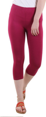 DIAZ Cotton Lycra plain capri for women,capri for ladies Women Maroon Capri