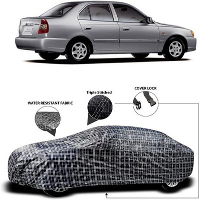 APNEK Car Cover For Hyundai Accent(Grey, Black)