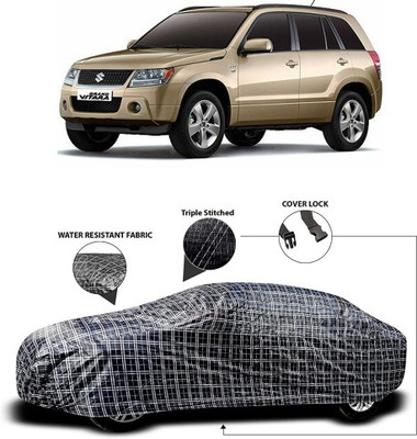 APNEK Car Cover For Maruti Suzuki Grand Vitara (With Mirror Pockets)(Grey, Black)