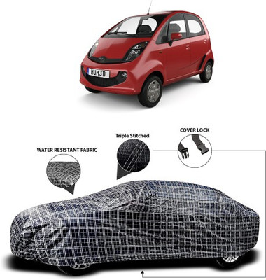APNEK Car Cover For Tata Nano (With Mirror Pockets)(Grey, Black)