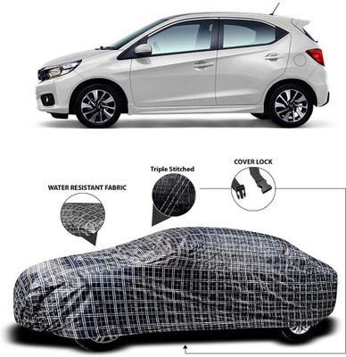 APNEK Car Cover For Honda Brio (With Mirror Pockets)(Grey, Black)