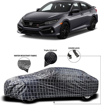 APNEK Car Cover For Honda Civic Facelift (With Mirror Pockets)(Grey, Black)