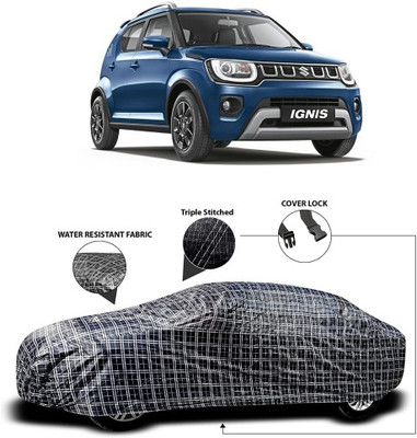 APNEK Car Cover For Maruti Suzuki Ignis (With Mirror Pockets)(Grey, Black)