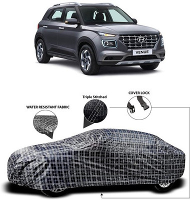 APNEK Car Cover For Hyundai Venue (With Mirror Pockets)(Grey, Black)