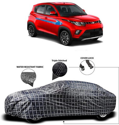 APNEK Car Cover For Mahindra e-Verito (With Mirror Pockets)(Black, Grey)