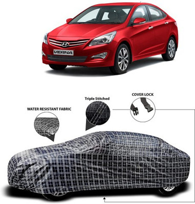 APNEK Car Cover For Hyundai Fluidic Verna 4S (With Mirror Pockets)(Grey, Black)