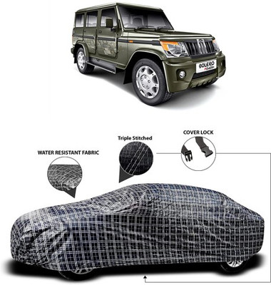 APNEK Car Cover For Mahindra Bolero (With Mirror Pockets)(Grey, Black)