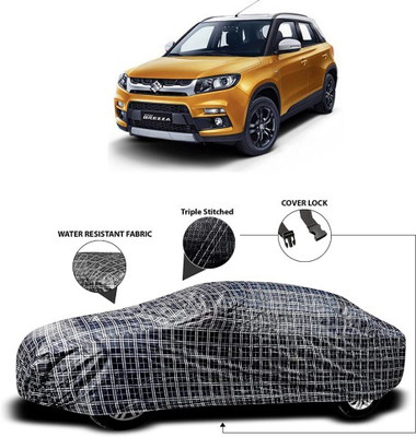 APNEK Car Cover For Maruti Suzuki Vitara Brezza (With Mirror Pockets)(Grey, Black)