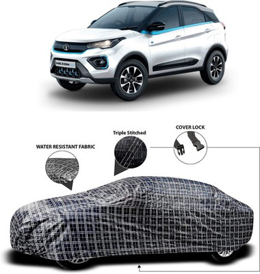 APNEK Car Cover For Tata Nexon Facelift (With Mirror Pockets)(Grey, Black)