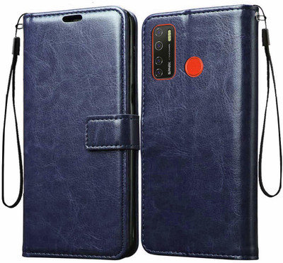 TINGTONG Flip Cover for Tecno Spark 5, Tecno Spark 5 Pro, Tecno Camon 15(Blue, Cases with Holder, Pack of: 1)