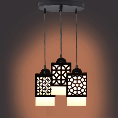 TrendyHouse TrendyHouse 3 Light Creative Wooden Pendant Light. Lamp suitable for Living Room,Foyer,Bedroom,Hallway Pendants Ceiling Lamp Pendants Ceiling Lamp(Black)