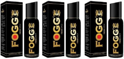 FOGG Black Collection Fresh Spicy Deodorant Spray  -  For Men(120 ml, Pack of 3)