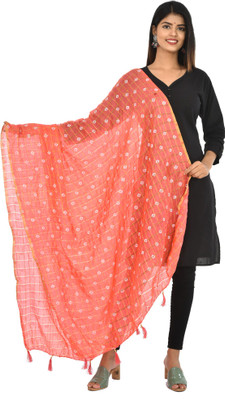 YOUTHQUAKE Silk Blend Checkered Women Dupatta