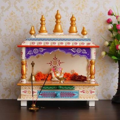 kamdhenu art and craft Mandir Wooden Temple for Home Pooja, Arti Temple for Home and Office Solid Wood Home Temple(Height: 45, Knock Down)