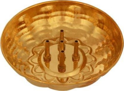 FAAS Brass Golden Agarbatti Stand with Ash Catcher Incense Holder Brass Incense Holder(Gold)