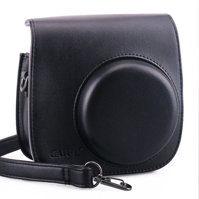 Caiul Pu Leather Fuji Instax Mini 9, Mini 8 Case Black  Camera Bag(Black)