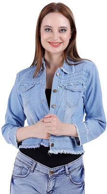SAF creations 3/4th Sleeve Washed Women Denim Jacket