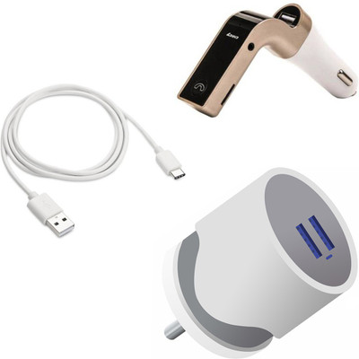 DAKRON Wall Charger Accessory Combo for Samsung Galaxy F41(White)