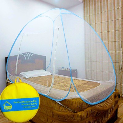 VERDIOZ Polyester Adults Washable SINGLE BED Mosquito Net(Blue, Tent)