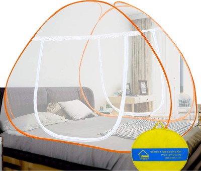 VERDIOZ Polyester Adults Washable (DOUBLE BED KING SIZE) Mosquito Net(Orange, White, Tent)