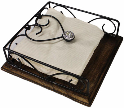 Jk Handicrafts 1 Compartments WOODEN, IRON STAND(Brown, Black)