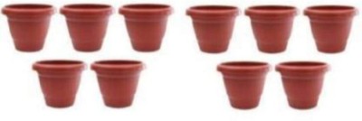 Joymart New Gardening Flower Pots-8Inch | Round Garden Plastic Planters Plant Container Set(Pack of 10, Plastic)