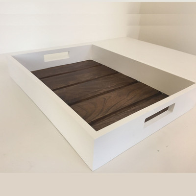 Platear Wooden Tray In PU Border Tray(Tray)