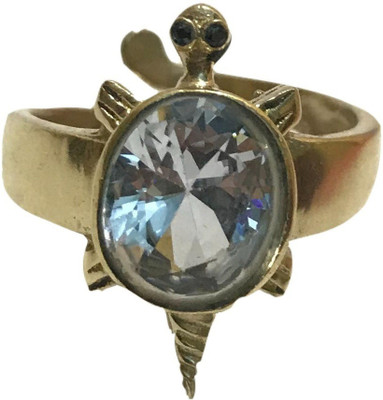 3SIX5 Kachua Tortoise Meru Ring | Beautiful Adjustable Zircon Tortoise Brass Zircon Ring