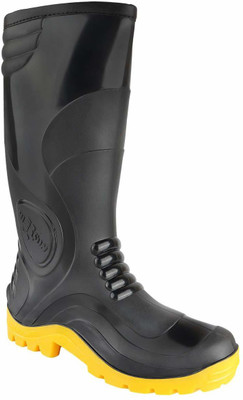 Hillson Soft Toe PVC Safety Shoe(Black, Yellow, S1, Size 7)