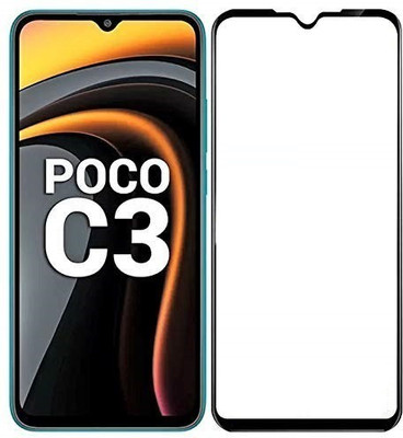 AKSHUD Edge To Edge Tempered Glass for POCO C3(Pack of 1)