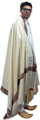 KASHMIR HANDLOOM Cashmere Self Design Men Shawl(White)