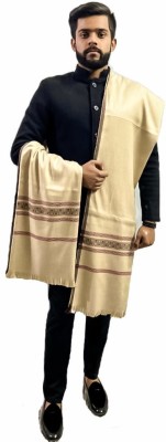 Zaria Fabs Polyester Wool Blend Woven Men Shawl(Beige)