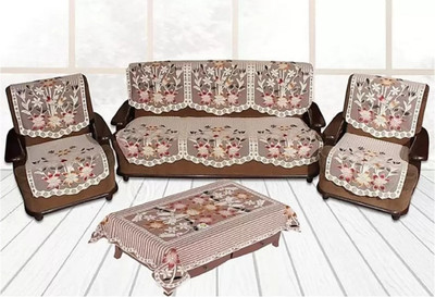 croox Cotton 3 Seater Sofa Floral Cover(Pack of 7 Multicolor)