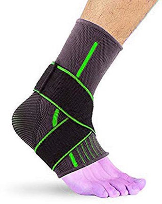 keycraze Adjustable Ankle Brace for Injury and Pain Support Ankle Support(Green, Black)