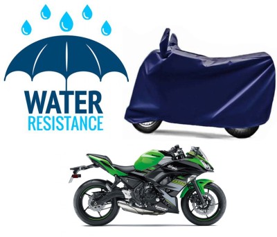 RONISH Waterproof Two Wheeler Cover for Kawasaki(Ninja 650, Blue)