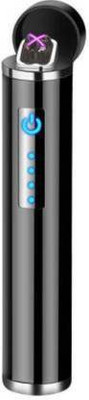 cherrymax Mini Double Arc Plasma Windproof Cigarette Lighter slim pen type lighter USB Rechargeable Cigarette Lighter(Black)