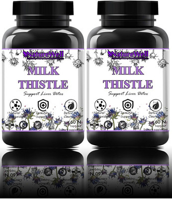 Naturewell Milk thistle for liver support and liver detox for men and women (120N BB)Pro(2 x 60 No)