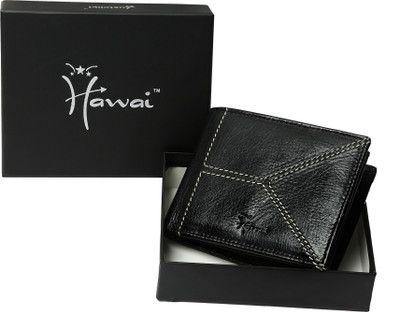 74% OFF on HAWAI Men Casual, Formal Black Genuine Leather Wallet(5 Card Slots)