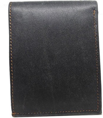 Mini Storify Men Formal Black Genuine Leather Wallet(4 Card Slots)