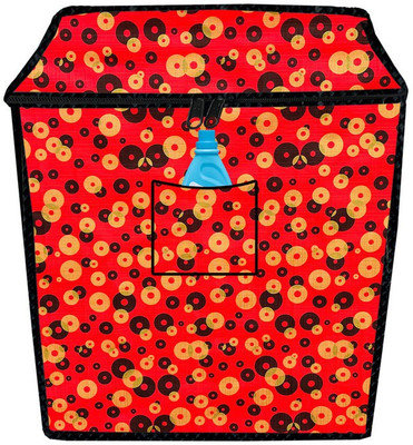 JM Homefurnishings Semi-Automatic Washing Machine  Cover(Width: 82 cm, Red, Sunshade)