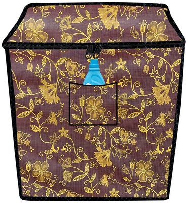 JM Homefurnishings Semi-Automatic Washing Machine  Cover(Width: 83 cm, Congo Brown, Gold)