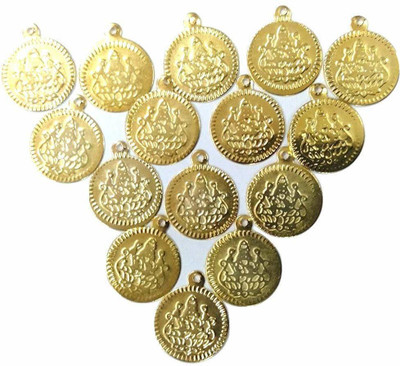 Dealx Light Weight Maha Lakshmi Coin Lakshmi kasu for Embroidery and Craft Work(Pack of 50pcs)