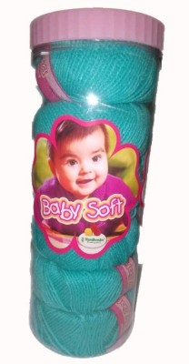 Vardhman Wool Baby Soft Wool Hand Knitting Soft Fingering Crochet Hook 16pcs (400gms) Teal. Shade no-015