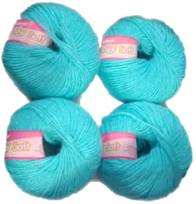 Vardhman Wool Baby Soft Wool Hand Knitting Soft Fingering Crochet 8 pcs Yarn (200gms) Sky Blue