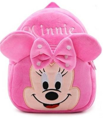 ZOZO Minnie Kids School Bag Soft Plush Backpack Cartoon Bags for Baby Boys/Girls of 2-6 years Plush School Bag, Toy School Bag Waterproof Plush Bag(Multicolor, 10 L)