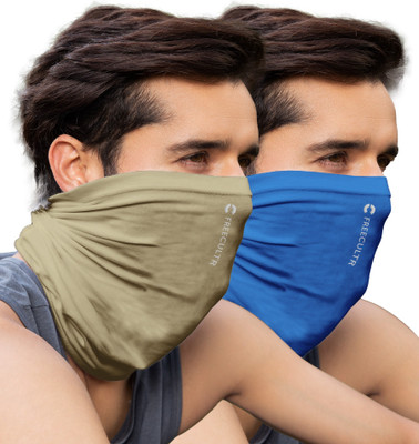 FREECULTR Unisex Anti Microbial Super Soft & Comfort Fit, Breathable Multipurpose Headband, Face Mask for Dust Protection Men Solid Bandana(Pack of 2) deal from flipkart