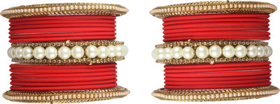 Shiv_Jewels Alloy Pearl, Crystal Gold-plated Bangle Set(Pack of 30)