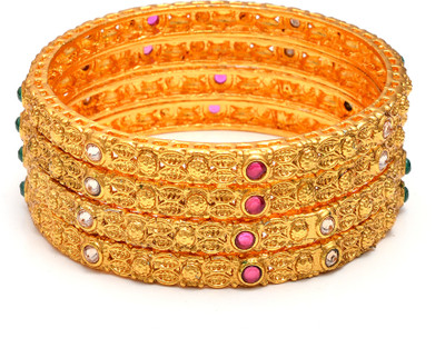 mohit jewellers Brass Quartz Gold-plated Bangle Set(Pack of 4)