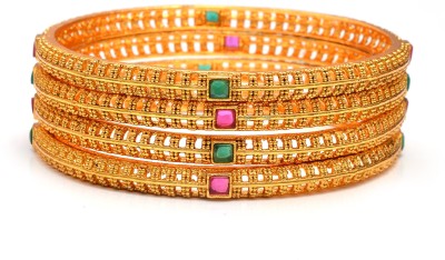 mohit jewellers Brass Quartz Gold-plated Bangle Set(Pack of 4)